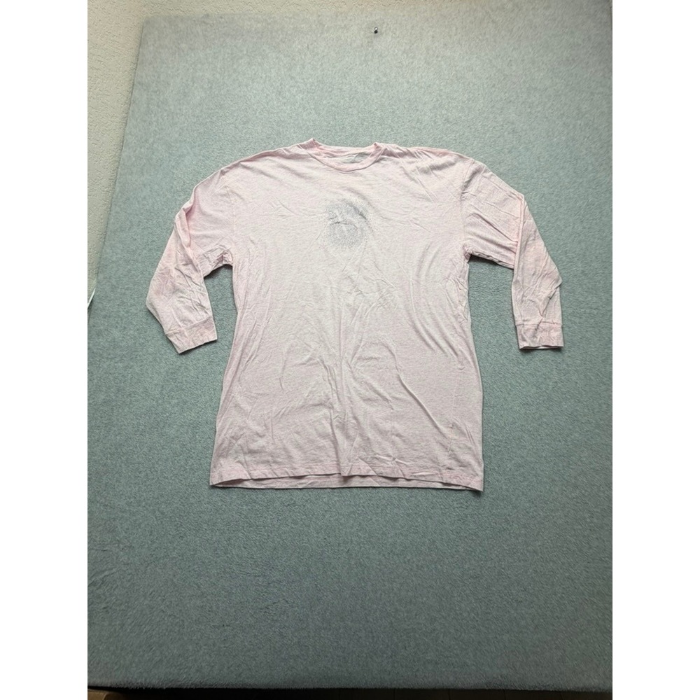 Victorias Secret Pink Heathered Rhinestone Logo Long Sleeve Tee Shirt XS/S